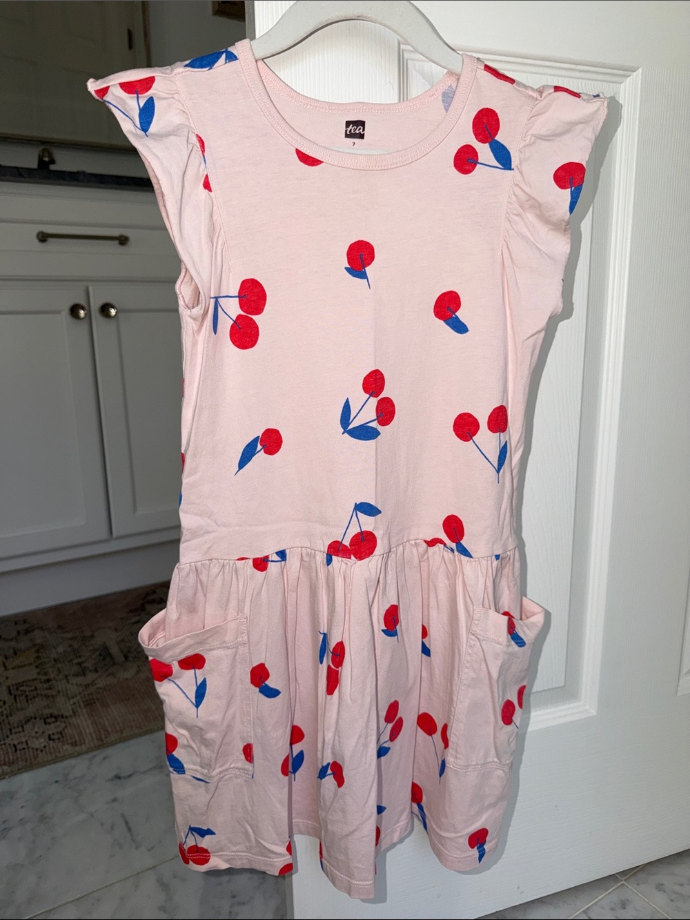 Tea Collection girls’ pink cherry dress